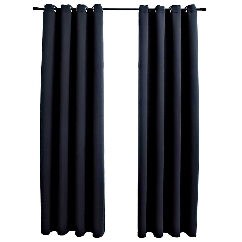 Rideau occultant anneaux métal - Noir