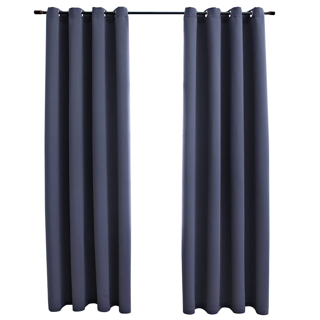 Rideau occultant anneaux métal - Anthracite