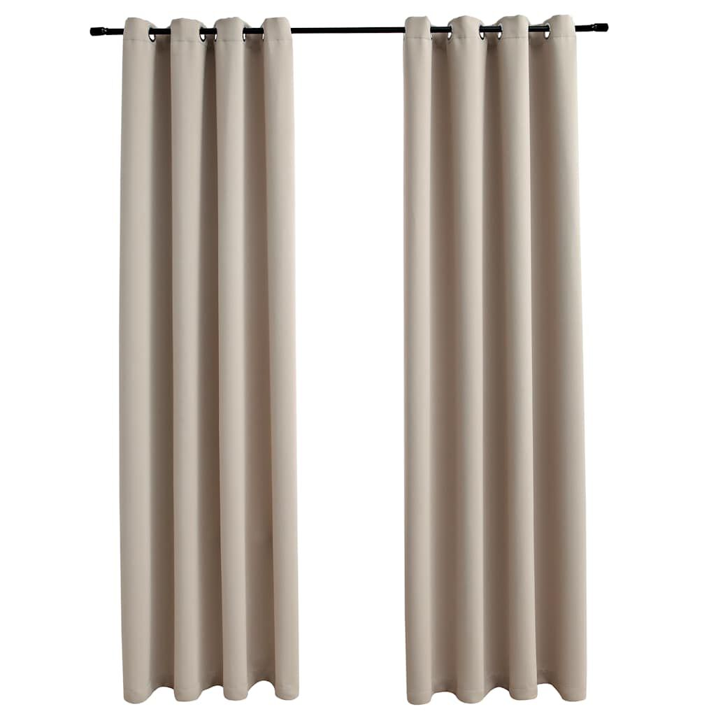 Rideau occultant anneaux métal - Beige