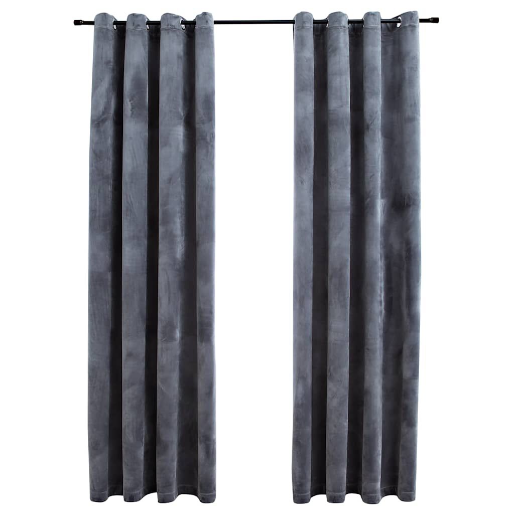 Rideau occultant velours - Anthracite