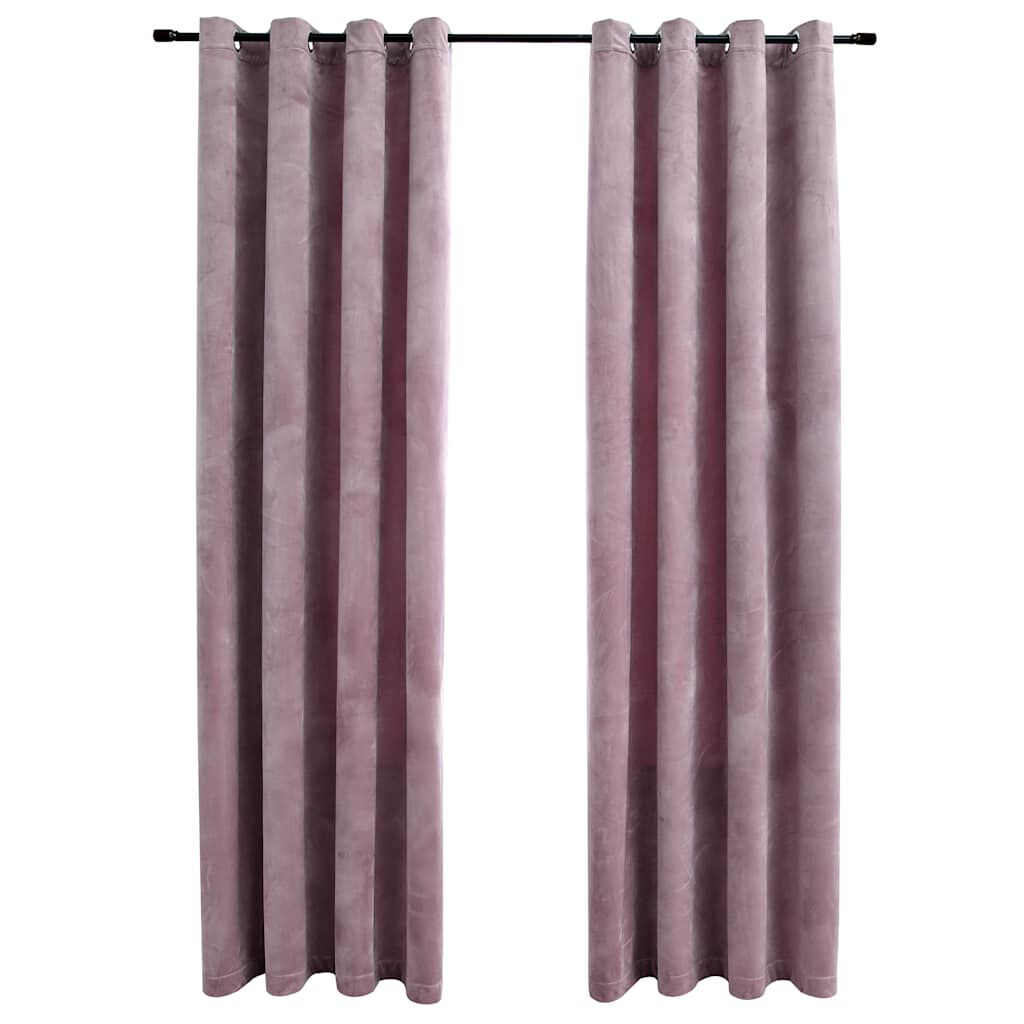 Rideau occultant velours - Rose antique