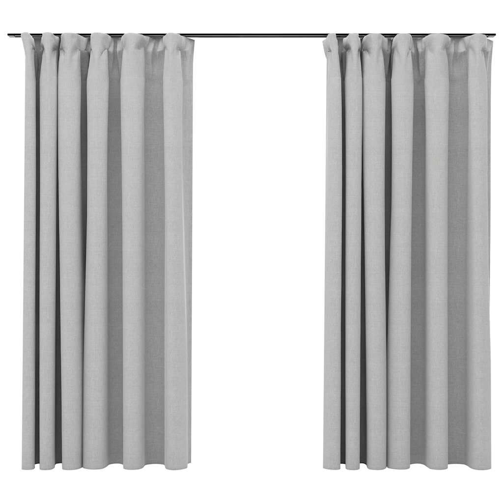 Rideau occultant aspect lin - Gris