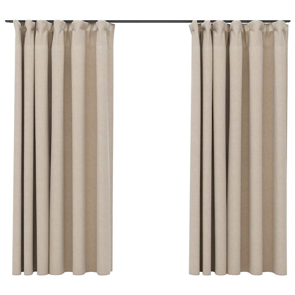 Rideau occultant aspect lin - Beige