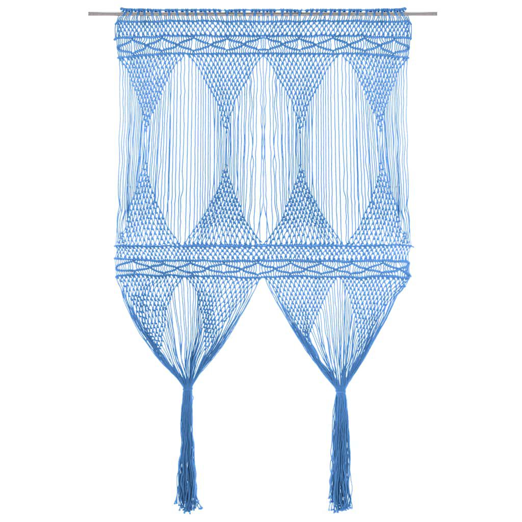 Rideau macramé - Bleu