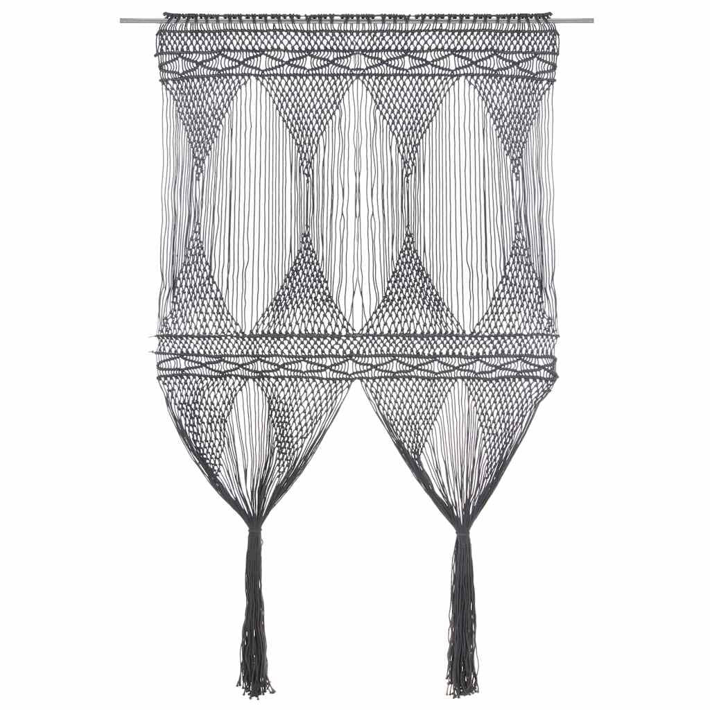Rideau macramé - Anthracite